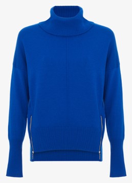 Phase Eight Dames Steph fijngebreide trui met ritsdetail in de kleur Donkerblauw