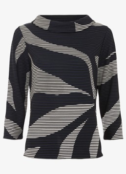 Phase Eight Dames Rena top met print in de kleur Donkerblauw