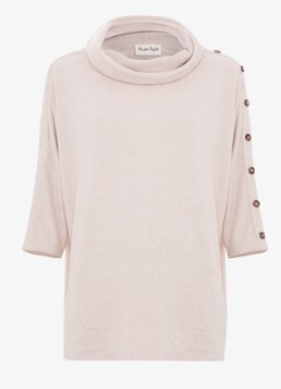 Phase Eight Dames Toni top met opstaande kraag in de kleur Beige