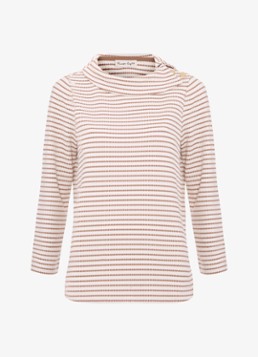 Phase Eight Dames Remy fijngebreide trui met streepprint in de kleur Camel