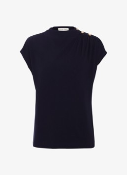 Phase Eight Dames Paige top met gedrapeerd detail in de kleur Donkerblauw