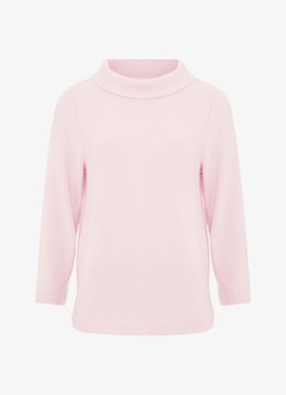 Phase Eight Dames Solene longsleeve met col in de kleur Lichtroze