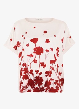 Phase Eight Dames Marion top met bloemenprint in de kleur Ivoor