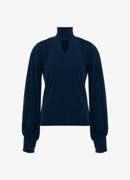 Phase Eight Dames Ilaria top met pofmouwen en keyhole in de kleur Blauw
