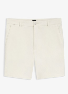 BOSS Heren Korte chino in katoenblend in de kleur Wit