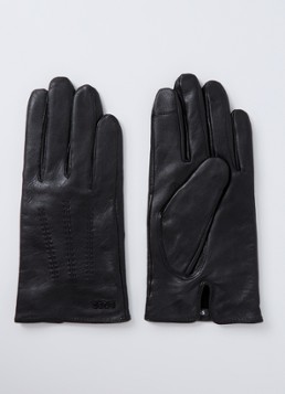 BOSS Heren Handschoen van lamsleer met touchscreen functie in de kleur Zwart