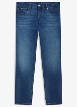 BOSS Heren Slim fit jeans met medium wassing in de kleur Indigo