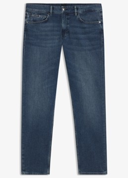 BOSS Heren H-Delaware slim fit jeans met donkere wassing in de kleur Indigo