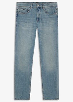 BOSS Heren H-Delaware slim fit jeans met verwassen afwerking in de kleur Indigo
