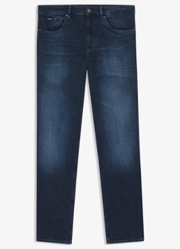 BOSS Heren Maine straight leg jeans met donkere wassing in de kleur Indigo