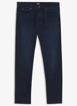 BOSS Heren Slim fit jeans in katoenblend in de kleur Dark Blue-403 / Blauw
