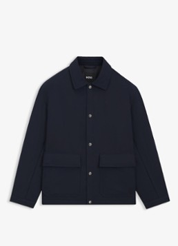 BOSS Heren Jack met klepzakken en kraag in de kleur Donkerblauw