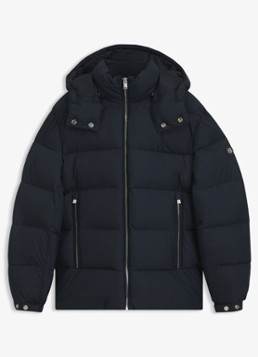 BOSS Heren Puffer jas met capuchon in de kleur Blauw