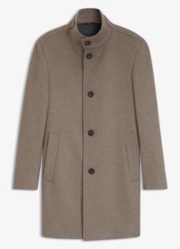 BOSS Heren Mantel met steekzakken in de kleur Open Brown-240 / Bruin