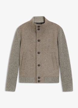 BOSS Heren Baseball jack met steekzakken in de kleur Open Brown-240 / Bruin