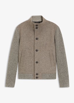BOSS Heren Baseball jack met steekzakken in de kleur Open Brown-240 / Bruin