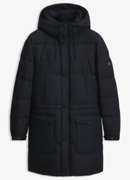 BOSS Heren Puffer jas met capuchon in de kleur Blauw