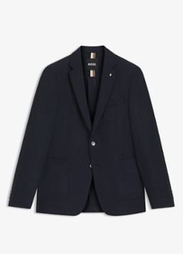 BOSS Heren Slim fit colbert in wolblend in de kleur Blauw