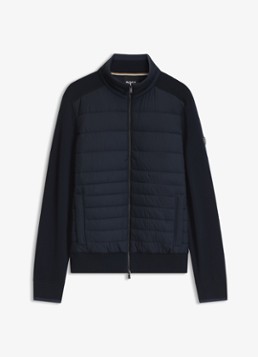 BOSS Heren Gewatteerd jack in wolblend in de kleur Blauw