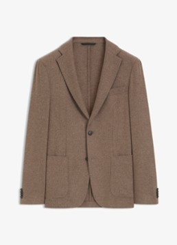 BOSS Heren Regular fit colbert met opgestikte zakken in de kleur Open Brown-240 / Bruin