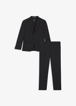 BOSS Heren Slim fit 2-delig pak van scheerwol in de kleur Donkergrijs