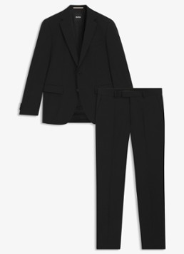 BOSS Heren H-Jeckson regular fit 2-delig pak in scheerwolblend in de kleur Zwart