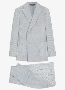 BOSS Heren Slim fit 2-delig pak in wolblend in de kleur Lichtblauw