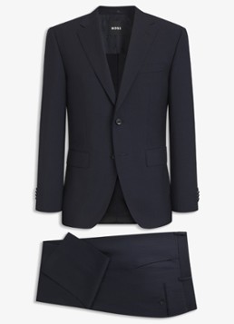 BOSS Heren Regular fit 2-delig pak van scheerwol in de kleur Blauw