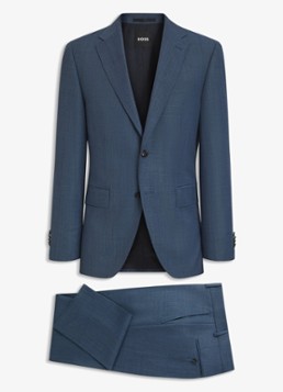 BOSS Heren Regular fit 2-delig pak van scheerwol in de kleur Lichtblauw