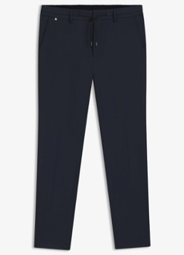BOSS Heren Slim fit pantalon met trekkoord in de kleur Donkerblauw