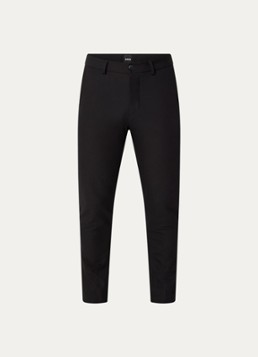 BOSS Heren Slim-fit broek van een katoenmix met stretch in de kleur Zwart