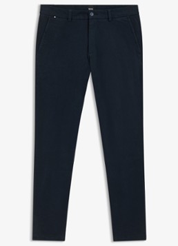 BOSS Heren H-Kaiton1 slim fit chino met steekzakken in de kleur Dark Blue-404 / Blauw