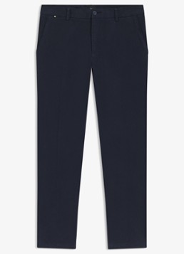 BOSS Heren Straight fit chino met stretch in de kleur Dark Blue-404 / Blauw