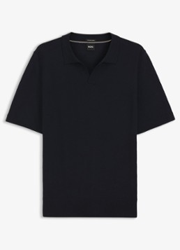BOSS Heren Fijngebreide trui met polokraag in de kleur Blauw