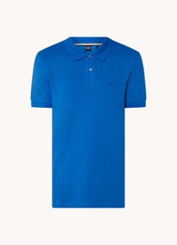 BOSS Heren Pallas regular fit polo van piqué katoen in de kleur Blauw