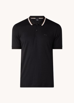 BOSS Heren Penrose slim fit polo met logo in de kleur Zwart