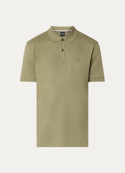 BOSS Heren Pallas regular fit polo van piqué katoen in de kleur Donkergroen