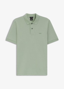 BOSS Heren Pallas-polo van katoenpiqué met logostiksel in de kleur Groen