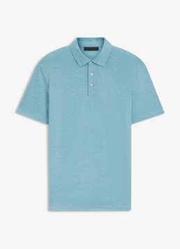 BOSS Heren Polo van linnen in de kleur Dark Blue-409 / Blauw