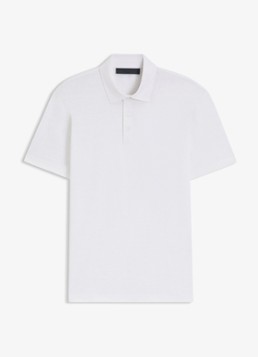 BOSS Heren Polo van linnen in de kleur White-100 / Wit