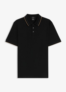 BOSS Heren Slim fit polo van katoen in de kleur Zwart