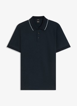 BOSS Heren Slim fit polo van katoen in de kleur Blauw
