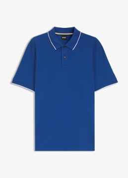 BOSS Heren Parlay regular fit polo met logo in de kleur Medium Blue-429 / Blauw