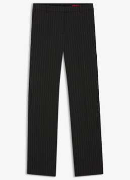 HUGO Dames Straight fit pantalon met streepprint in de kleur Donkerblauw