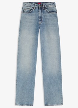 HUGO Dames High waist wide leg jeans met steekzakken in de kleur Denim
