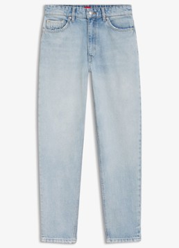 HUGO Dames High waist mom jeans met lichte wassing in de kleur Indigo