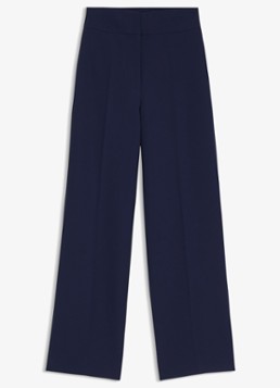 HUGO Dames High waist wide fit pantalon met steekzakken in de kleur Donkerblauw