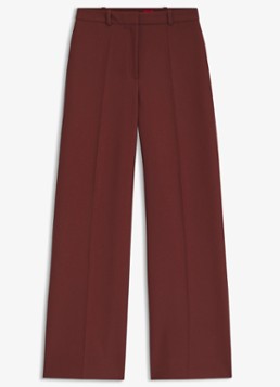 HUGO Dames High waist wide fit pantalon met steekzakken in de kleur Bruin