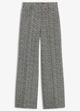 HUGO Dames High waist straight fit pantalon met steekzakken in de kleur Middengrijs