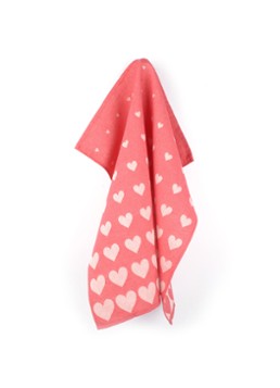 Bunzlau Castle Hearts theedoek 65 x 65 cm Rood - Deal